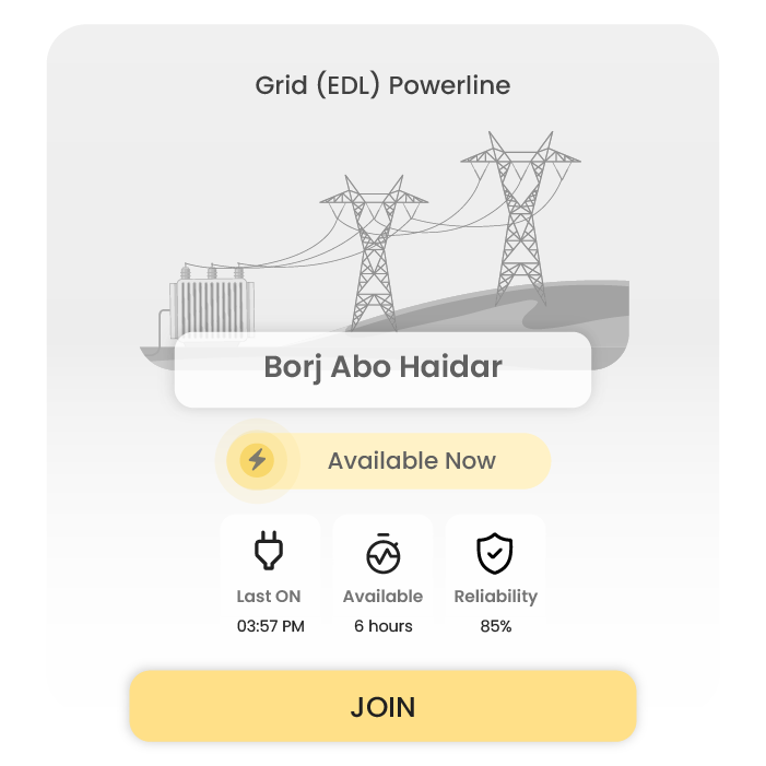 Illustration of select your powerline feature for Ejet Elkahraba electricity notification app